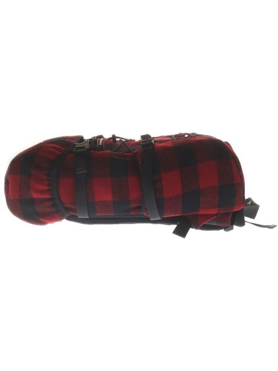 Celine Logo Embroidery Plaid Wool Backpack Red Black main image 4